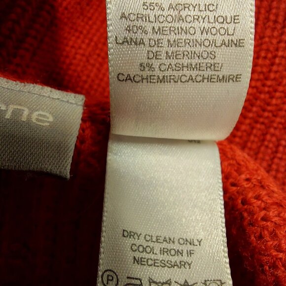 Liz Claiborne Womens L Sweater Bold Red Wool Blend Turtle Neck Office career - Picture 14 of 15